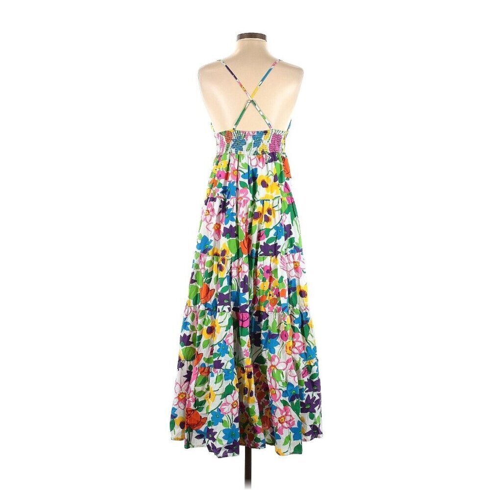 NWT J.Crew Cotton-poplin Button-up Midi in Ivory Vibrant Garden Floral Dress S - Picture 4 of 4